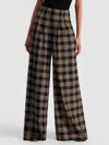 Alice And Olivia Eloise Pleated Check Trousers In Black