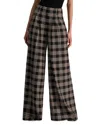 Alice And Olivia Eloise Pleated Check Trousers In Black