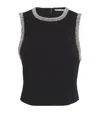 Alice And Olivia Alice + Olivia Amal Rhinestone Detail Tank In Black