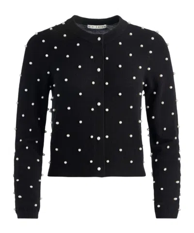 Alice And Olivia Embellished Cardigan In Black