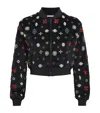 Alice And Olivia Embellished Jackie Bomber Jacket In Black