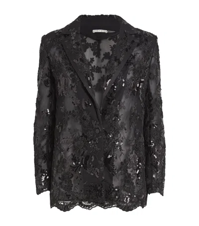 Alice And Olivia Embellished Judith Blazer In Black