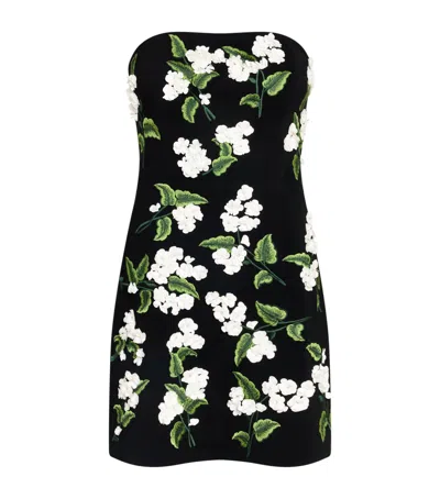 Alice And Olivia Embellished Velia Mini Gown In Black