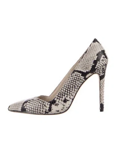Pre-owned Alice And Olivia Embossed Leather Animal Print Pumps In Multi