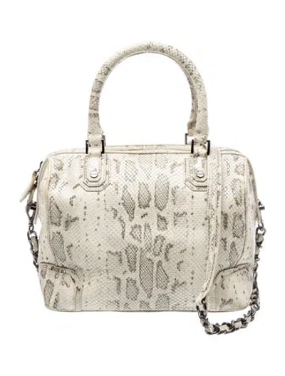 Pre-owned Alice And Olivia Embossed Leather Shoulder Bag In Neutral