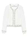 Alice And Olivia Embroidered Short Jacket In White