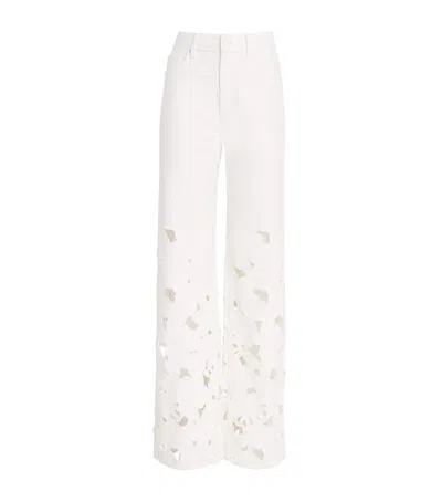Alice And Olivia Embroidered Weezy Flared Jeans