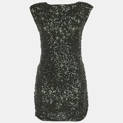 Pre-owned Alice And Olivia Emerald Green Sequins Bodycon Mini Dress S