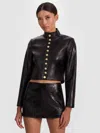 Alice And Olivia Emerson Buttoned Military Jacket In Black