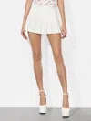 Alice And Olivia Emilie Linen Mini Skort In Off White
