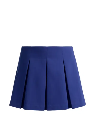 Alice And Olivia Emilie Pleated Mini Skirt In Blue