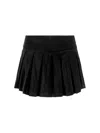 Alice And Olivia Emilie Velvet Mini Skort In Black