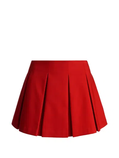 Alice And Olivia Emilie Wide-pleat Mini Skirt In Red