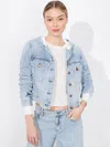 Alice And Olivia Emma Hoodie Jacket In Rockstar Blue