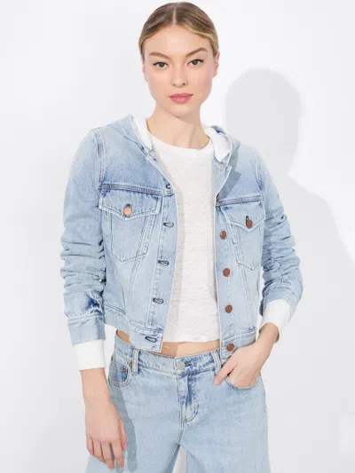 Alice And Olivia Emma Hoodie Jacket In Rockstar Blue
