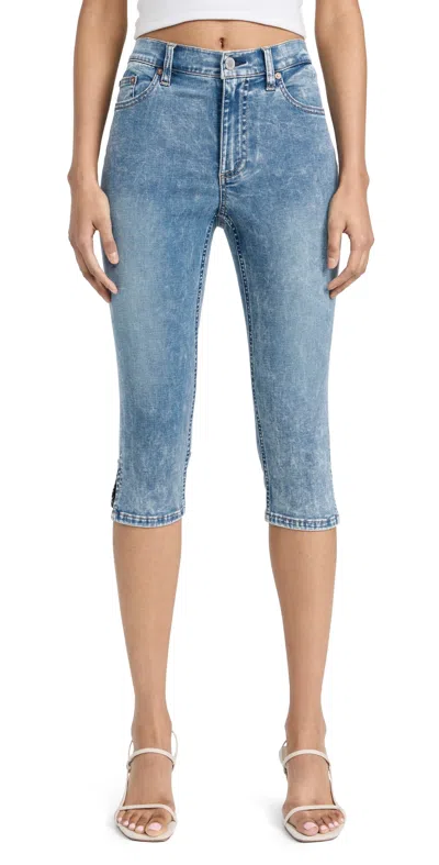 Alice And Olivia Women's Emmie Mid-rise Stretch Cropped Clam-digger Jeans In Sullivan Vintage Blue