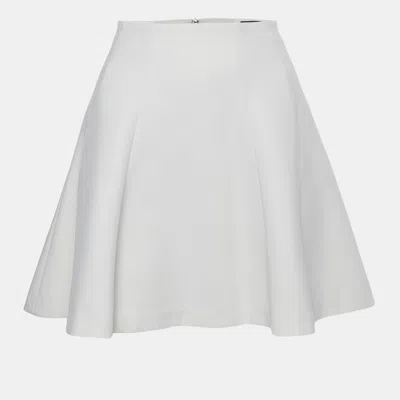 Pre-owned Alice And Olivia Employed White Jersey Flared Mini Skirt S