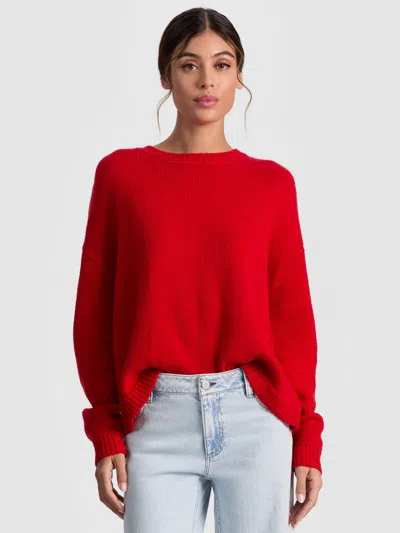 Alice And Olivia Ensley Crewneck In Red