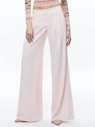 Alice And Olivia Eric Low Rise Pant In Pink Lace