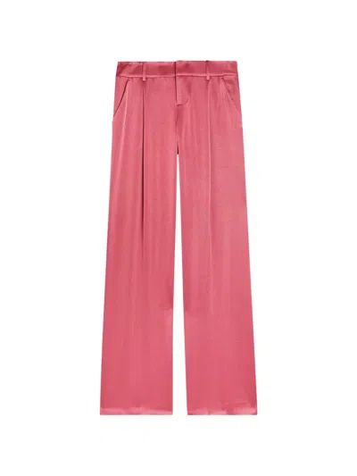 Alice And Olivia Eric Pleated Tailored Trousers In Pink