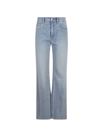 Alice And Olivia Faded-wash Wide-leg Jeans In Blue