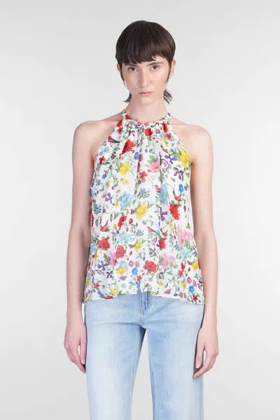 Alice And Olivia Erna Blouse In White Cotton