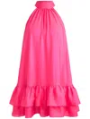 Alice And Olivia Erna Tie-neck Halter Mini Dress In Pink