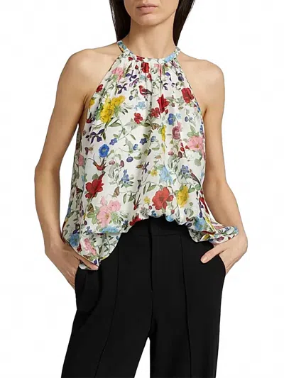 ALICE AND OLIVIA ERNA HALTERNECK BLOUSE IN DOLLHOUSE