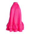 Alice And Olivia Erna Tie-neck Halter Mini Dress In Pink