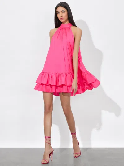 Alice And Olivia Erna Mini Dress In Wild Pink