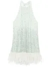Alice And Olivia Embellished Erna Mini Dress In Green