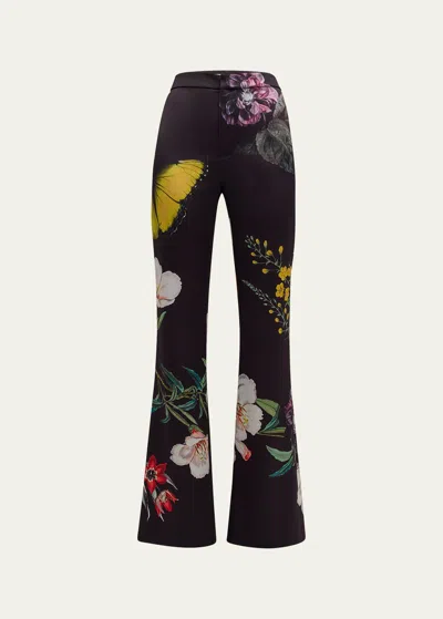 Alice And Olivia Essential Floral Ronnie High-rise Straight-leg Trousers