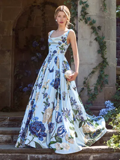 Alice And Olivia Estrella Embellished Gown In Multi