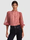 Alice And Olivia Eugenia Lace Blouse In Pink