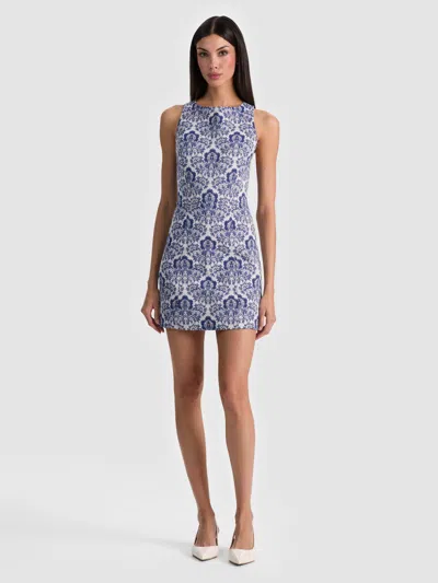 Alice And Olivia Eva Mini Dress In Blue