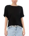Alice And Olivia Evan Oversized Linen T-shirt In Black