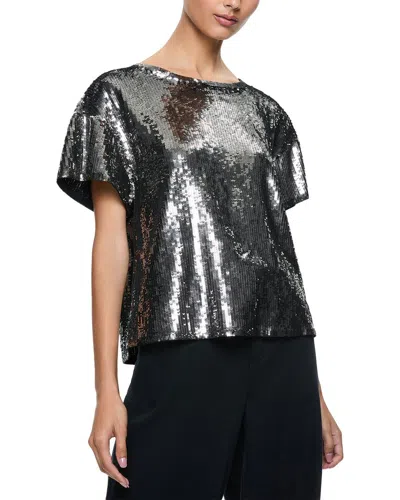 Alice And Olivia Evan Oversized Tee In Grey