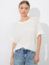 Alice And Olivia Evan Oversized Tee In Off White