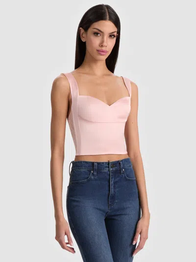 Alice And Olivia Eve Seamed Bustier Top In Pink