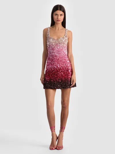 Alice And Olivia Eve Embellished Mini Dress In Multi