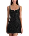 Alice And Olivia Eve Embellished Sweetheart Dress In Black