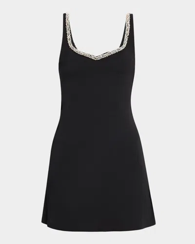 ALICE AND OLIVIA EVE EMBELLISHED-TRIM MINI DRESS