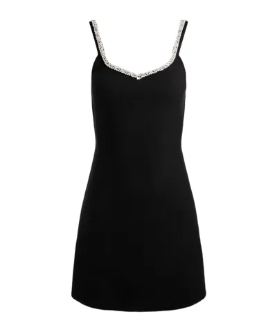 Alice And Olivia Eve Embellished Trim Sweetheart Dress In Black