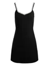 Alice And Olivia Eve Embellished Trim Sweetheart Dress In Black