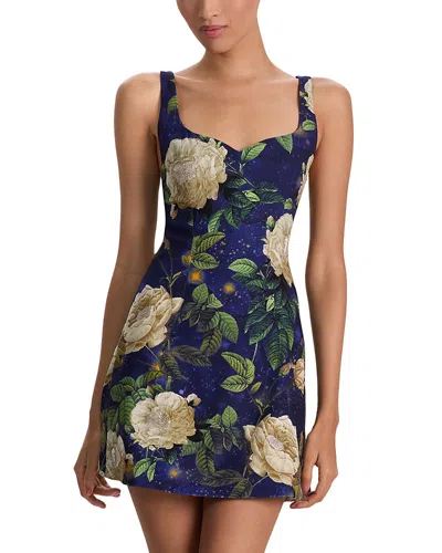 Alice And Olivia Eve Sweetheart Embellished Dress In Multi