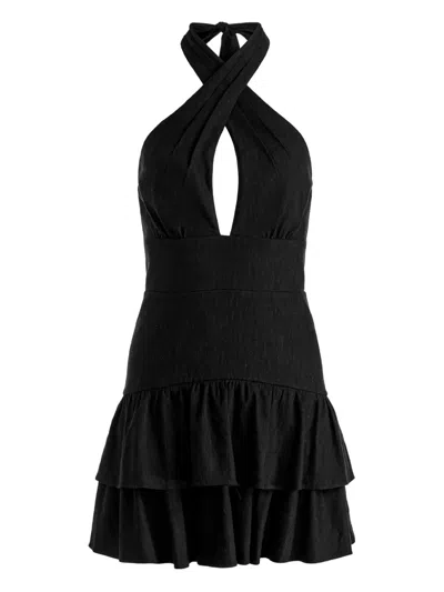 Alice And Olivia Evelina Halterneck Ruffled Mini Dress