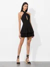 Alice And Olivia Evelina Halter Mini Dress With Scarf