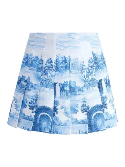 ALICE AND OLIVIA FALDA SEMILARGA - AZUL CLARO