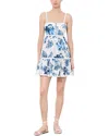 Alice And Olivia Fallon Floral-print Broderie Anglaise Cotton Mini Dress In Multi