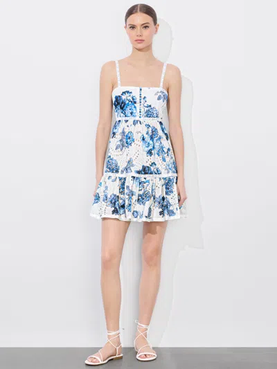 Alice And Olivia Fallon Babydoll Mini Dress In Affection Small